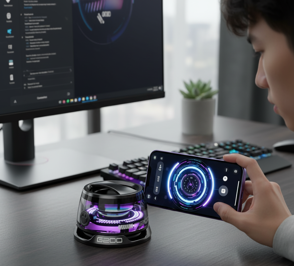 G200 Mini Bluetooth Speaker – RGB Lights & Magnetic Base